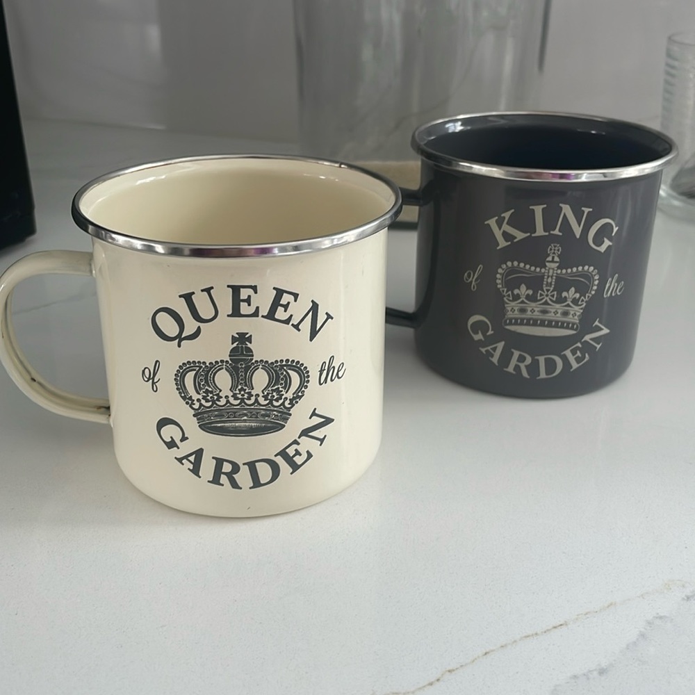 Queen King of The Garden Gifts for him her coffee mug metal cup tea beverage